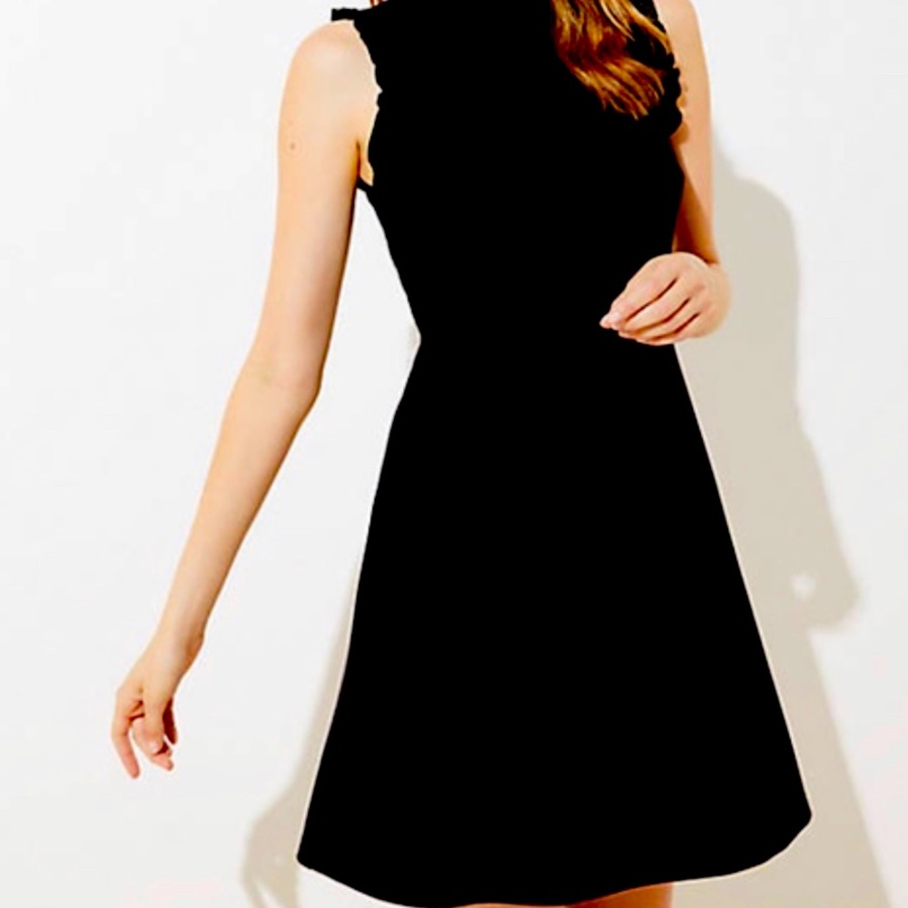 Ann Taylor LOFT Ruffle Trim Ponte Flare dress